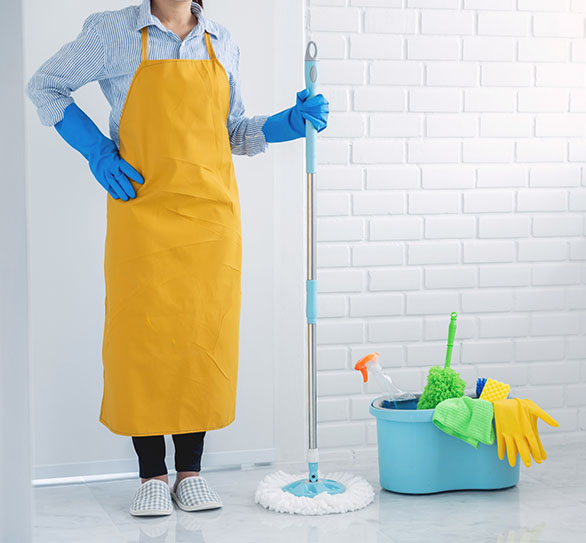 A house cleaner at work