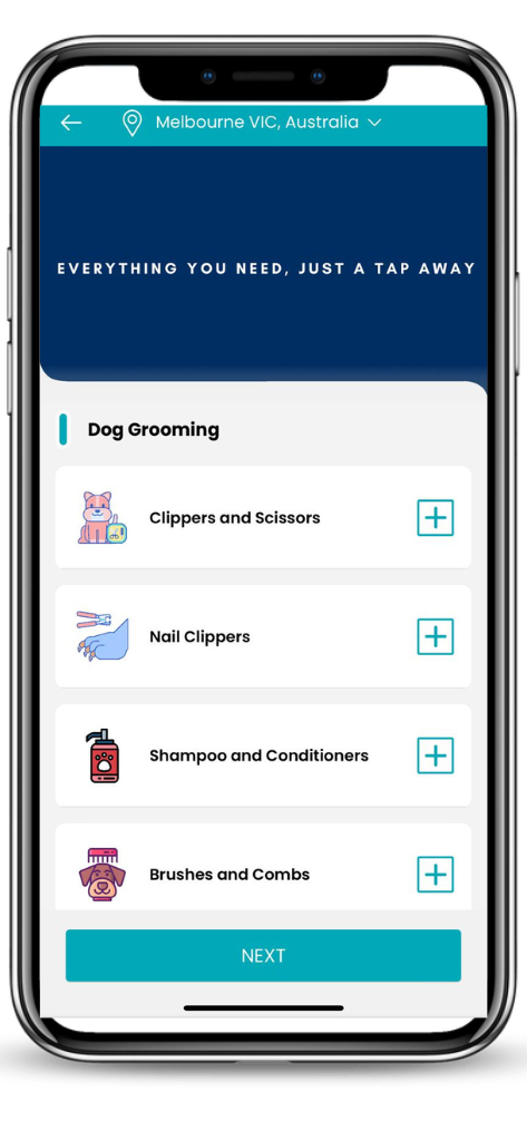 Orderoo app Dog Grooming Screen