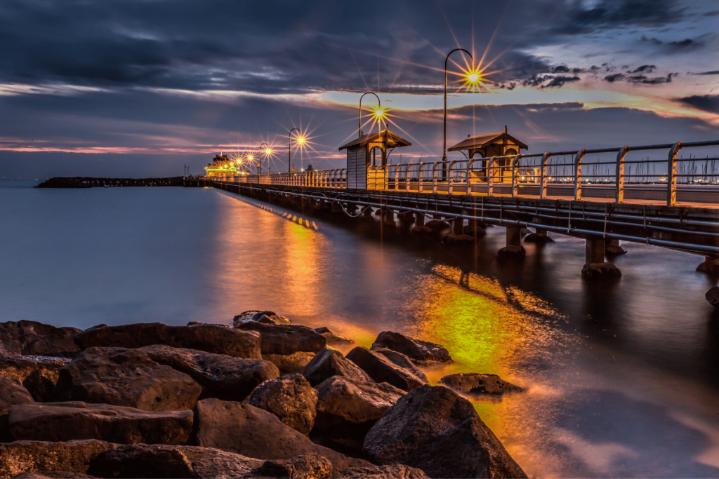 St Kilda Pier at night, Melbourne, Australia