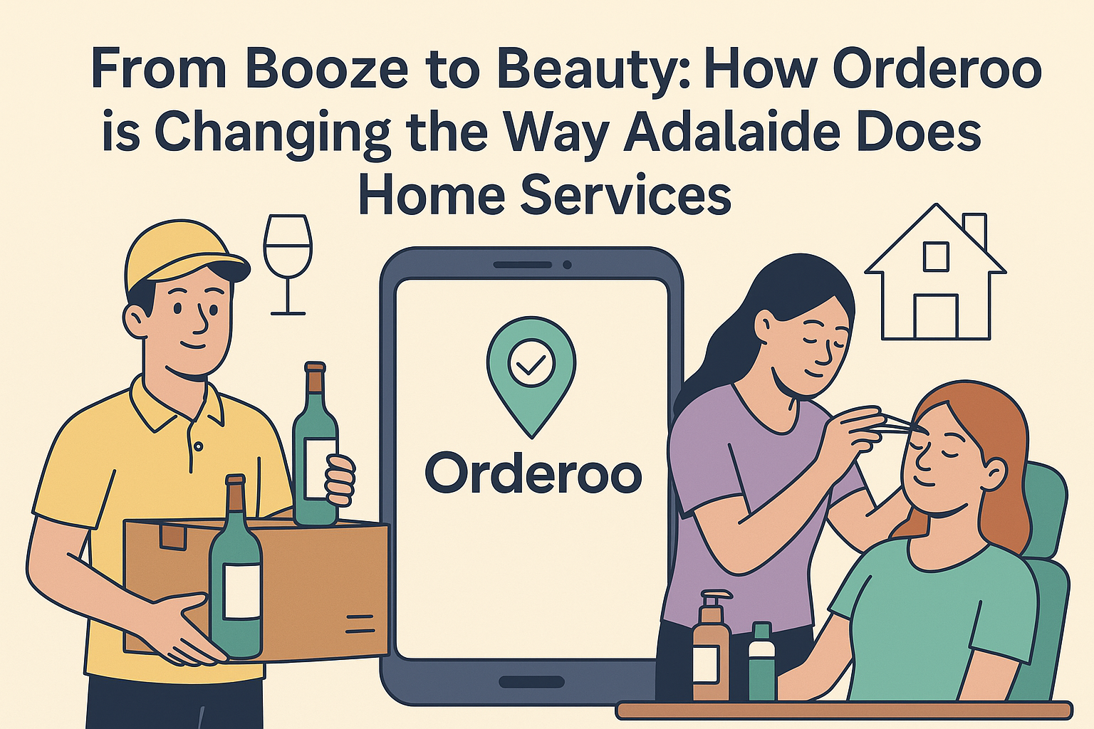 Orderoo banner showing alcohol delivery and beauty.